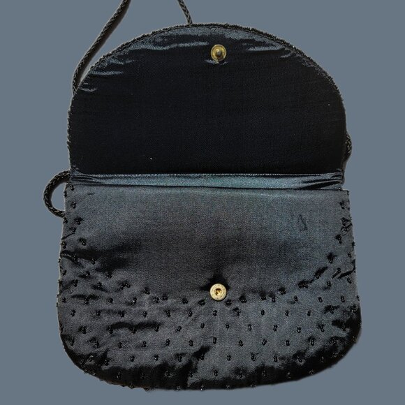 ❝ bloomingdale's vintage 90s beaded black purse .✦ ݁ ˖ ❞ - Picture 6 of 7